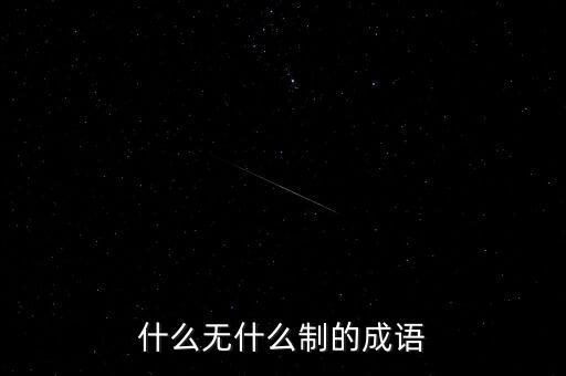 什么制不什么，成語什么無什么制