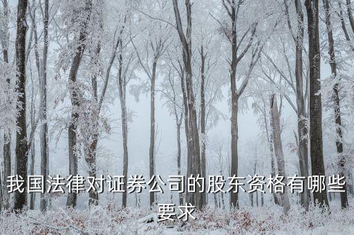 金融公司應引入什么樣的股東，我國法律對證券公司的股東資格有哪些要求