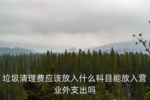 垃圾清理費(fèi)入什么科目，垃圾處理費(fèi)財(cái)務(wù)記哪個(gè)科目
