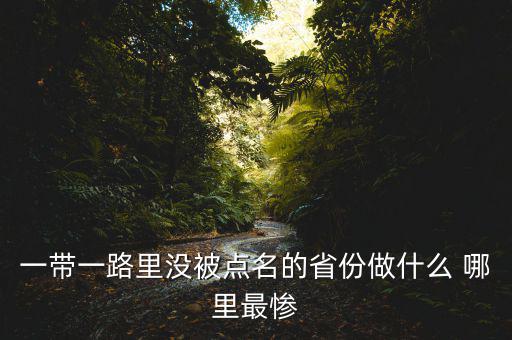 一帶一路為什么沒(méi)江蘇，一帶一路里沒(méi)被點(diǎn)名的省份做什么 哪里最慘