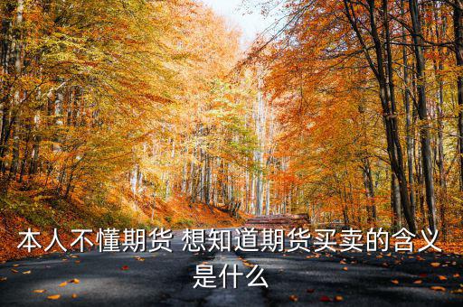 本人不懂期貨 想知道期貨買(mǎi)賣的含義是什么