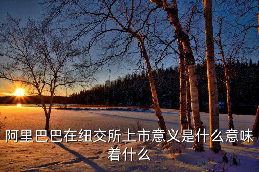 阿里巴巴在美國上市意味著什么，阿里巴巴在紐交所上市意義是什么意味著什么