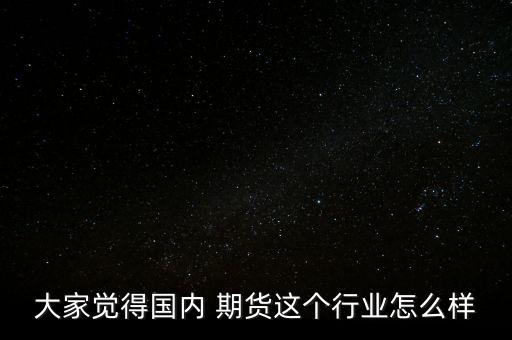 大家覺得國內 期貨這個行業(yè)怎么樣