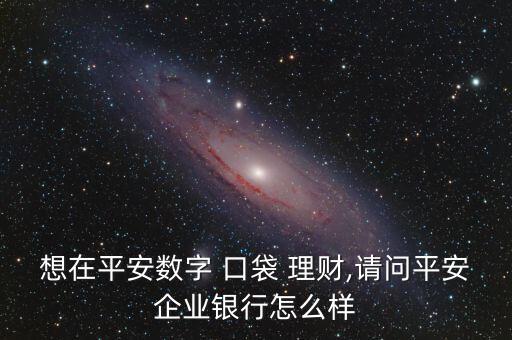 想在平安數字 口袋 理財,請問平安企業(yè)銀行怎么樣