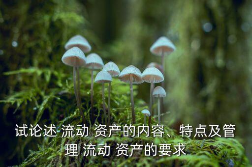 流動資產(chǎn)過多怎么辦,三、流動資產(chǎn)1的特點(diǎn)及管理要求