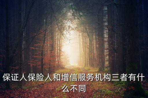 什么是保險增信，保證人保險人和增信服務機構三者有什么不同