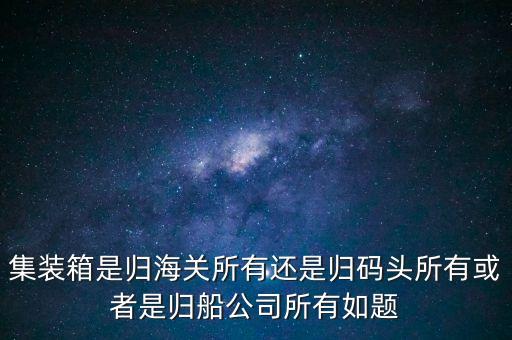 重慶長江輪船公司集裝箱分公司屬于什么性質(zhì)，集裝箱是船公司的么