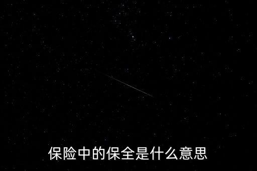 保險保全是什么，保險中的保全是什么意思