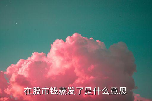 股市蒸發(fā)什么意思，股票蒸發(fā)是什么意思