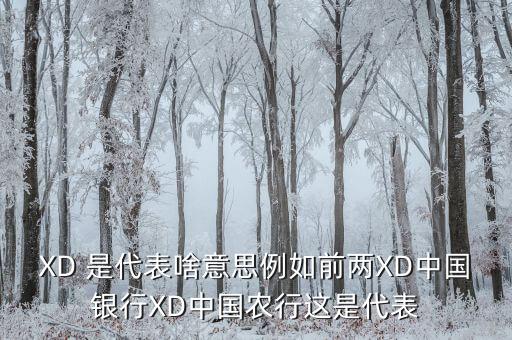 農(nóng)行中證代表什么，XD 是代表啥意思例如前兩XD中國(guó)銀行XD中國(guó)農(nóng)行這是代表