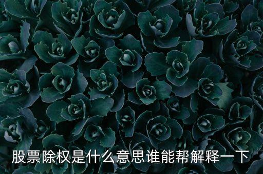 股票走勢圖除權是什么意思，股票除權是什么意思