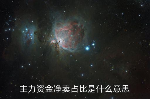 主力凈額占比什么意思，什么叫主力凈占比