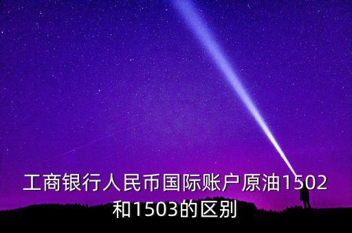 銀行的原油1503和1504什么意思，工商銀行人民幣國(guó)際賬戶(hù)原油1502和1503的區(qū)別