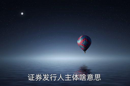 什么是股票發(fā)行人，發(fā)行人的概念是什么