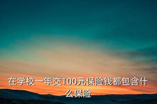 100元保險(xiǎn)都保什么，在學(xué)校一年交100元保險(xiǎn)錢都包含什么保險(xiǎn)