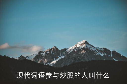 資深股民叫什么，現(xiàn)代詞語參與炒股的人叫什么
