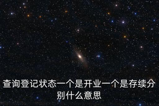 登記狀態(tài)為存續(xù)是什么意思，查詢登記狀態(tài)一個(gè)是開(kāi)業(yè)一個(gè)是存續(xù)分別什么意思