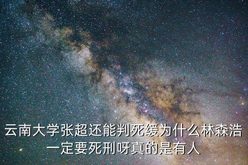 為什么要對(duì)林森浩進(jìn)行死刑，云南大學(xué)張超還能判死緩為什么林森浩一定要死刑呀真的是有人