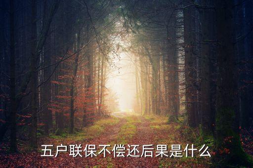 銀行五戶連保有什么后果l，五戶聯(lián)保不償還后果是什么