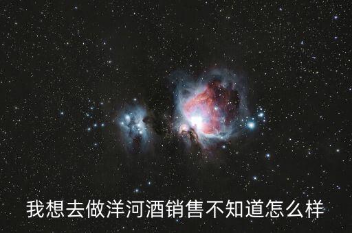 洋河業(yè)務(wù)員做什么，我想去做洋河酒銷售不知道怎么樣