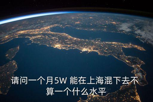 月薪五萬上海什么水平，月薪5萬在上海算不算高薪