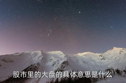 股市里的大盤(pán)的具體意思是什么