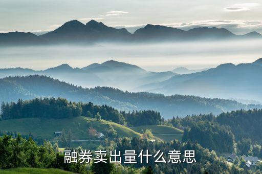 融券賣出量什么意思，融券賣出量是什么意思