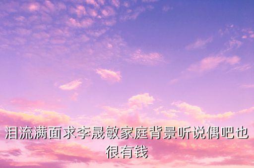 人眾李敏什么背景，淚流滿面求李晟敏家庭背景聽說偶吧也很有錢