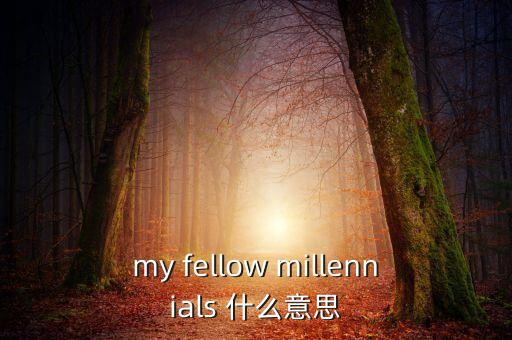 為什么叫千禧一代，my fellow millennials 什么意思