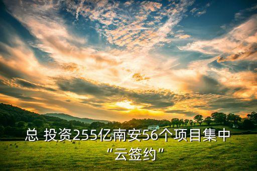 總 投資255億南安56個項(xiàng)目集中“云簽約”