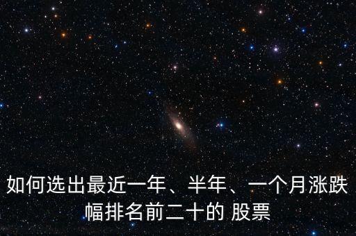如何選出最近一年、半年、一個(gè)月漲跌幅排名前二十的 股票