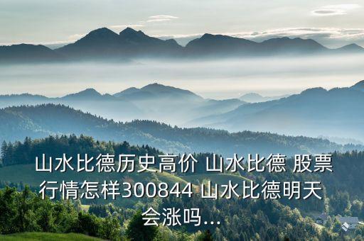  山水比德歷史高價(jià) 山水比德 股票行情怎樣300844 山水比德明天會漲嗎...