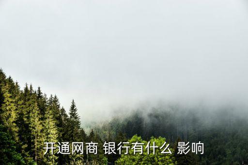 開(kāi)通網(wǎng)商 銀行有什么 影響