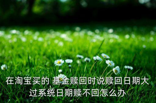 在淘寶買的 基金贖回時(shí)說(shuō)贖回日期大過(guò)系統(tǒng)日期贖不回怎么辦