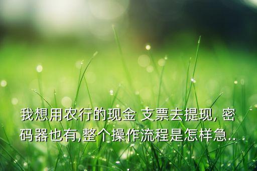 我想用農行的現(xiàn)金 支票去提現(xiàn), 密碼器也有,整個操作流程是怎樣急...