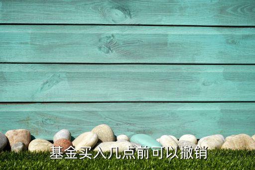  基金買(mǎi)入幾點(diǎn)前可以撤銷