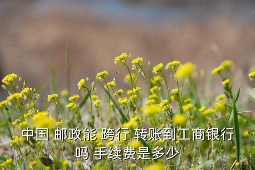 中國 郵政能 跨行 轉賬到工商銀行嗎 手續(xù)費是多少