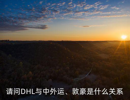 請問DHL與中外運(yùn)、敦豪是什么關(guān)系