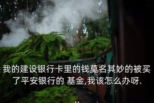 我的建設銀行卡里的錢莫名其妙的被買了平安銀行的 基金,我該怎么辦呀...