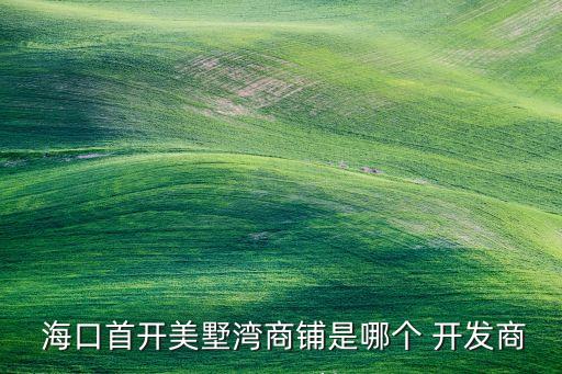  ?？谑组_美墅灣商鋪是哪個 開發(fā)商