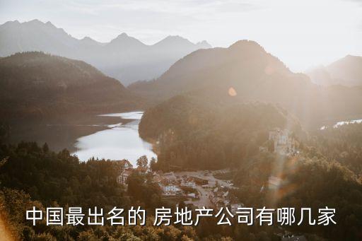 中國(guó)最出名的 房地產(chǎn)公司有哪幾家