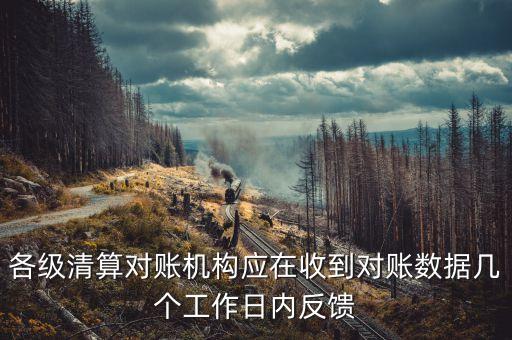 各級清算對賬機(jī)構(gòu)應(yīng)在收到對賬數(shù)據(jù)幾個工作日內(nèi)反饋