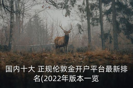 國內十大 正規(guī)倫敦金開戶平臺最新排名(2022年版本一覽