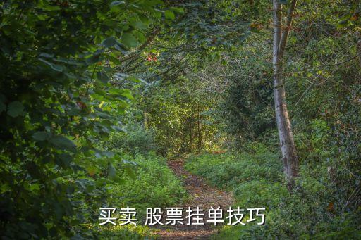  買(mǎi)賣 股票掛單技巧
