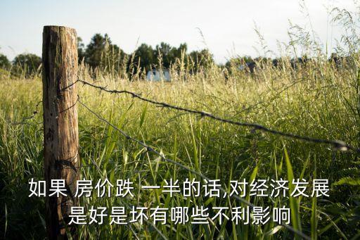 如果 房價(jià)跌 一半的話,對(duì)經(jīng)濟(jì)發(fā)展是好是壞有哪些不利影響