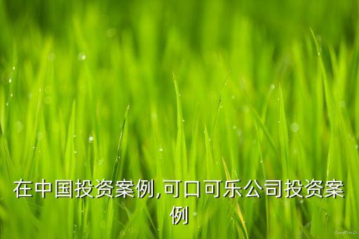 公司在中國(guó)投資案例,可口可樂公司投資案例