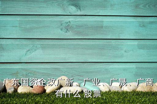 廣東國資企改廣新、廣業(yè)、廣晟、廣商有什么 股票