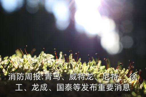 消防周報(bào):青鳥、威特龍、尼特、 徐工、龍成、國(guó)泰等發(fā)布重要消息