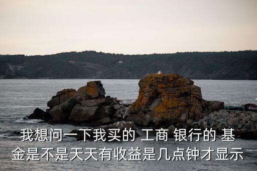 我想問(wèn)一下我買的 工商 銀行的 基金是不是天天有收益是幾點(diǎn)鐘才顯示