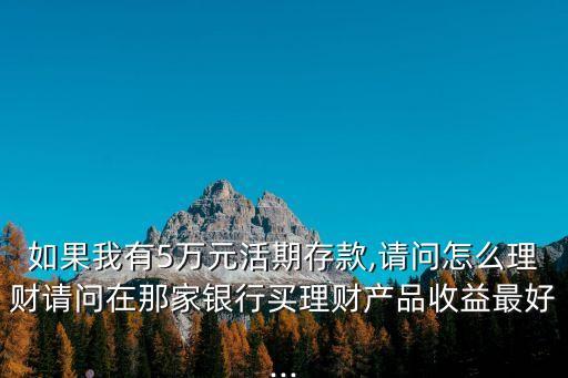 如果我有5萬元活期存款,請(qǐng)問怎么理財(cái)請(qǐng)問在那家銀行買理財(cái)產(chǎn)品收益最好...
